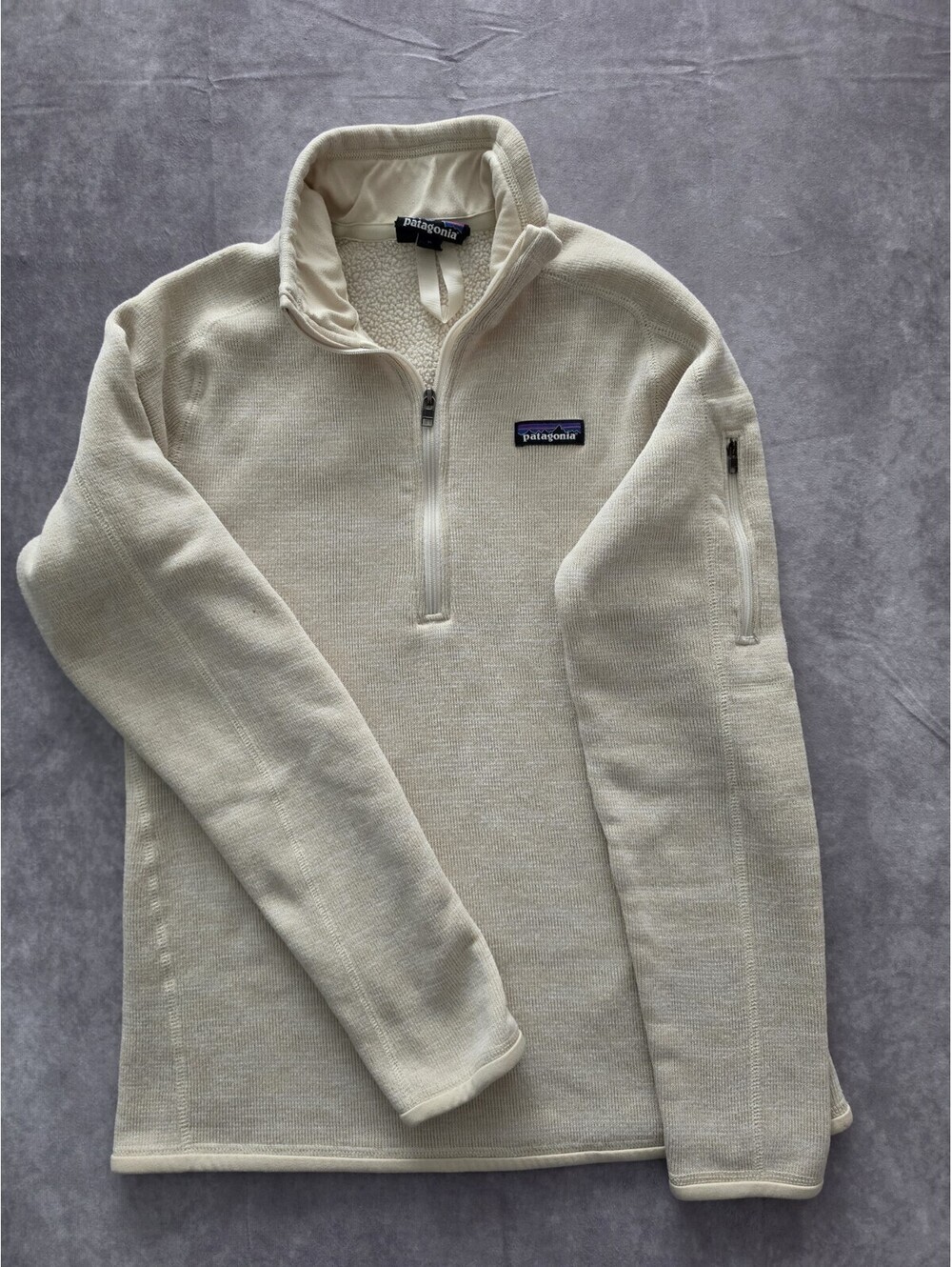Patagonia Women's Medium Better Sweater 1/4 Zip Fleece Pullover Ivory Cream.